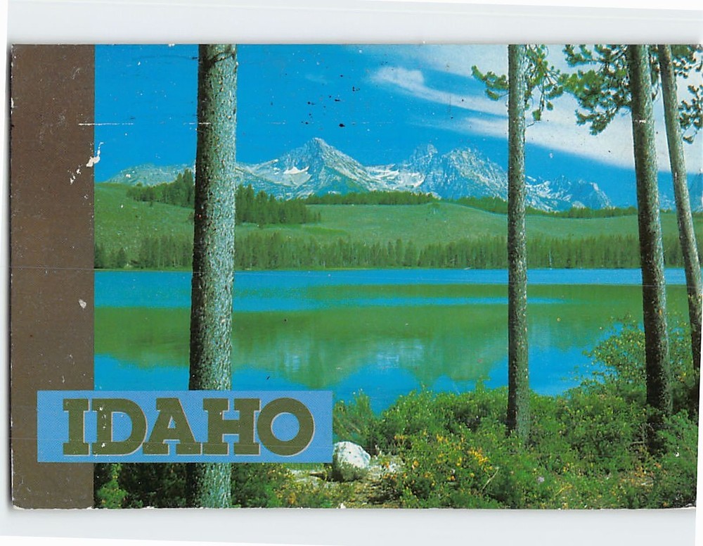 Postcard Little Redfish Lake Sawtooth Mountains Idaho USA