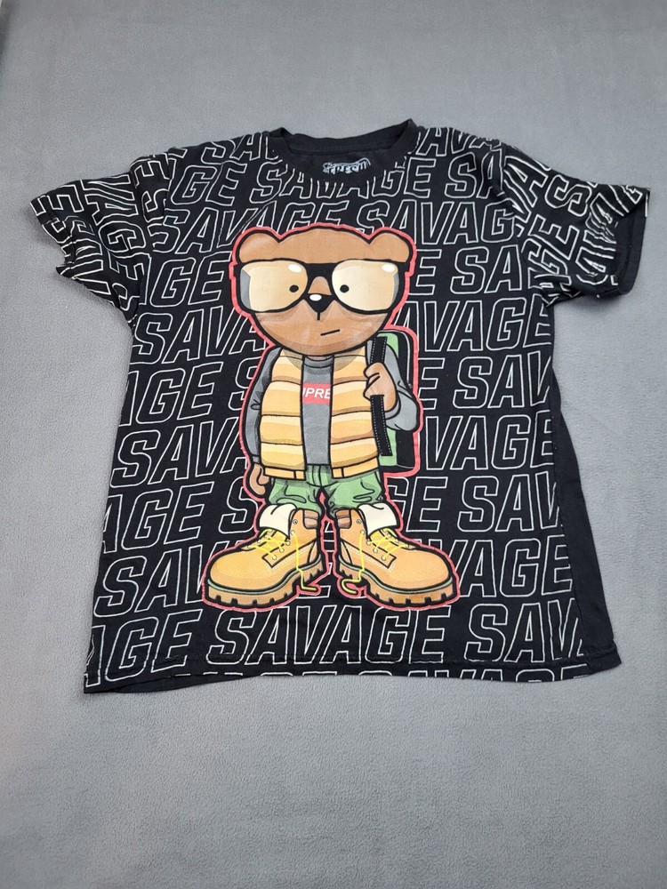 Fresh Laundry Savage Bear Shirt Boys Large AOP Backpack Timbs Crew Neck Dope