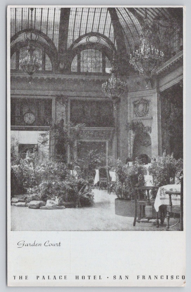 Palace Hotel San Francisco Garden Court RPPC Postcard Vintage