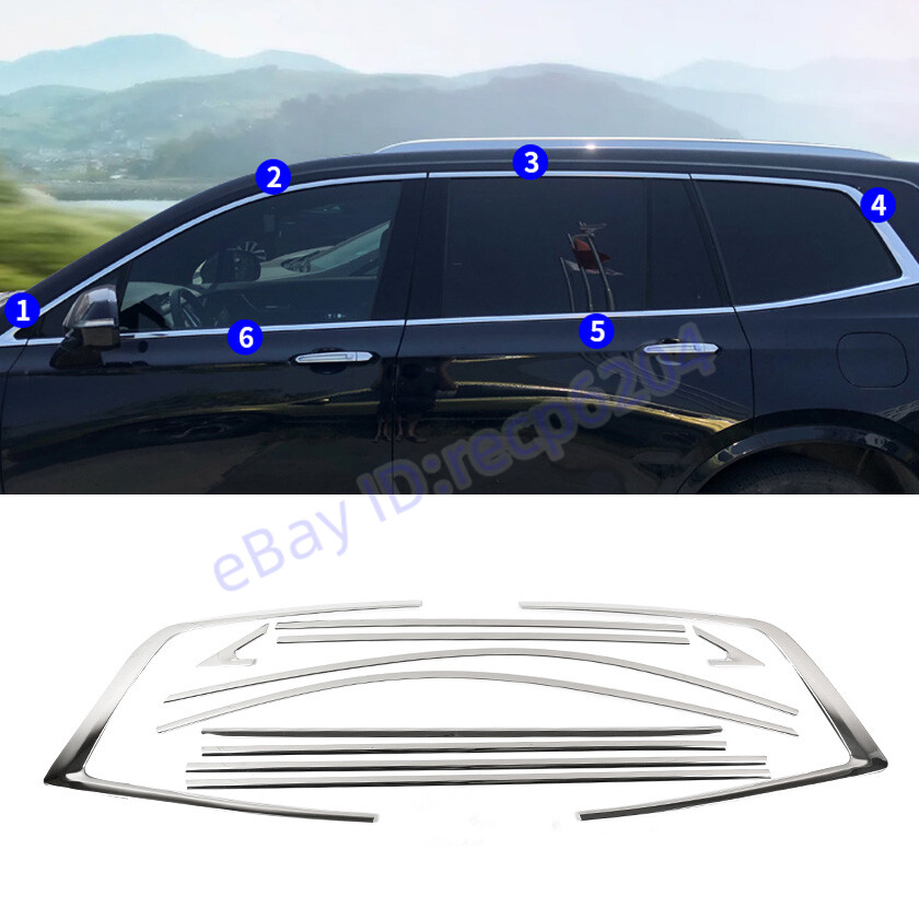 Chrome Windows Strip Sill Molding Cover Trim For Cadillac XT6 2020-2022