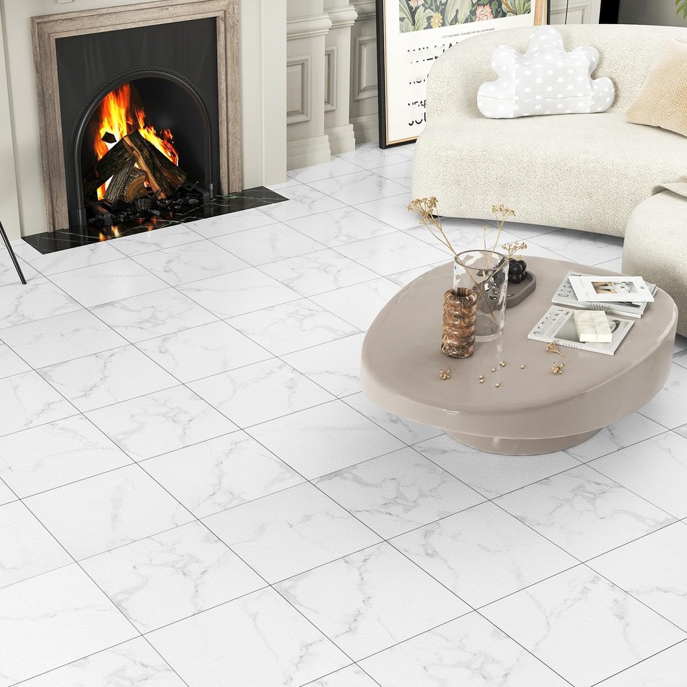 32-Piece Peel-and-Stick Vinyl Floor Tiles for Kitchen Easy DIY Sticker