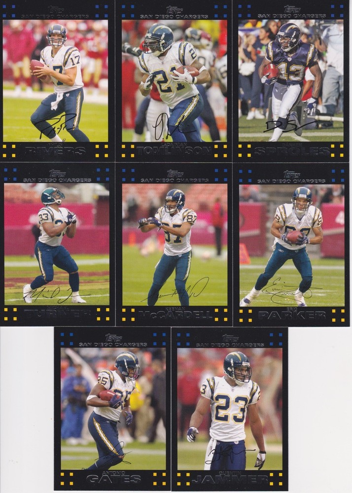 2007 Topps Football Complete Team Set San Diego Chargers(20)LaDainian Tomlinson