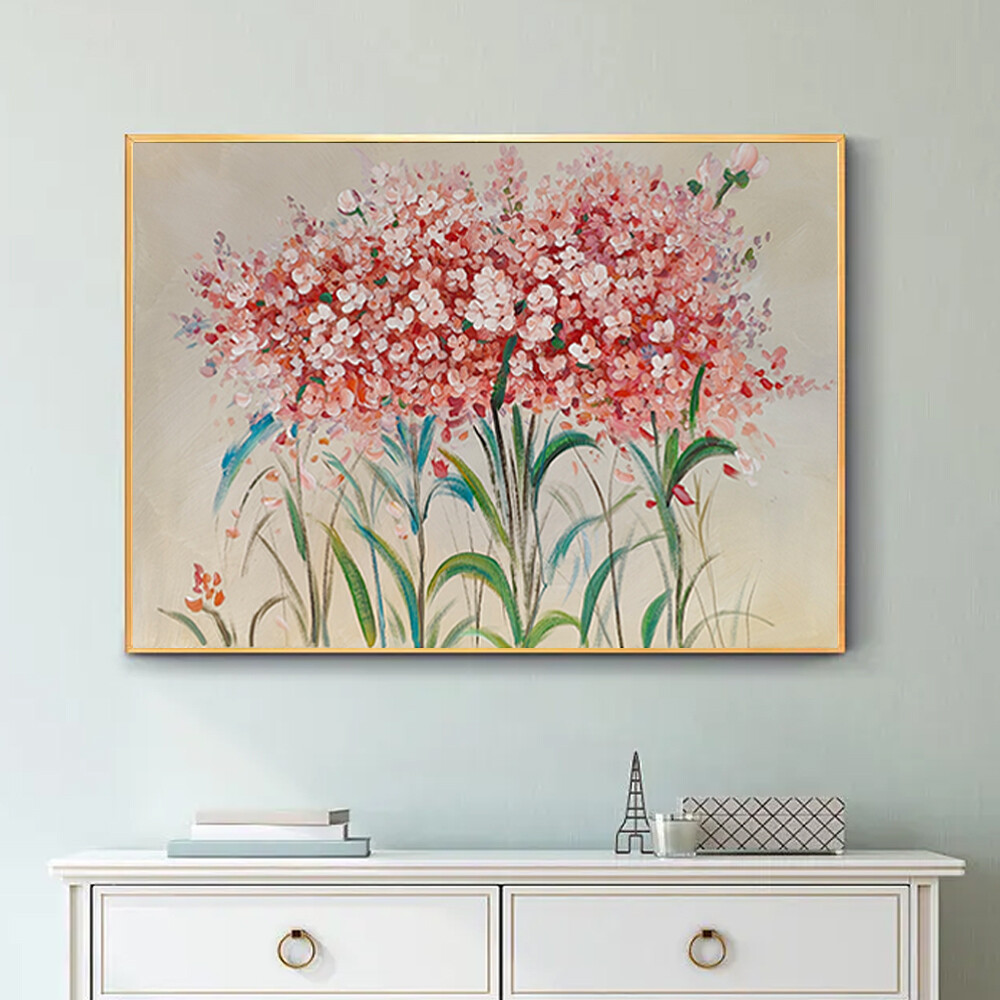 Hand Painted Flower Oil Painting On Canvas In Living Room Modern Wall Art