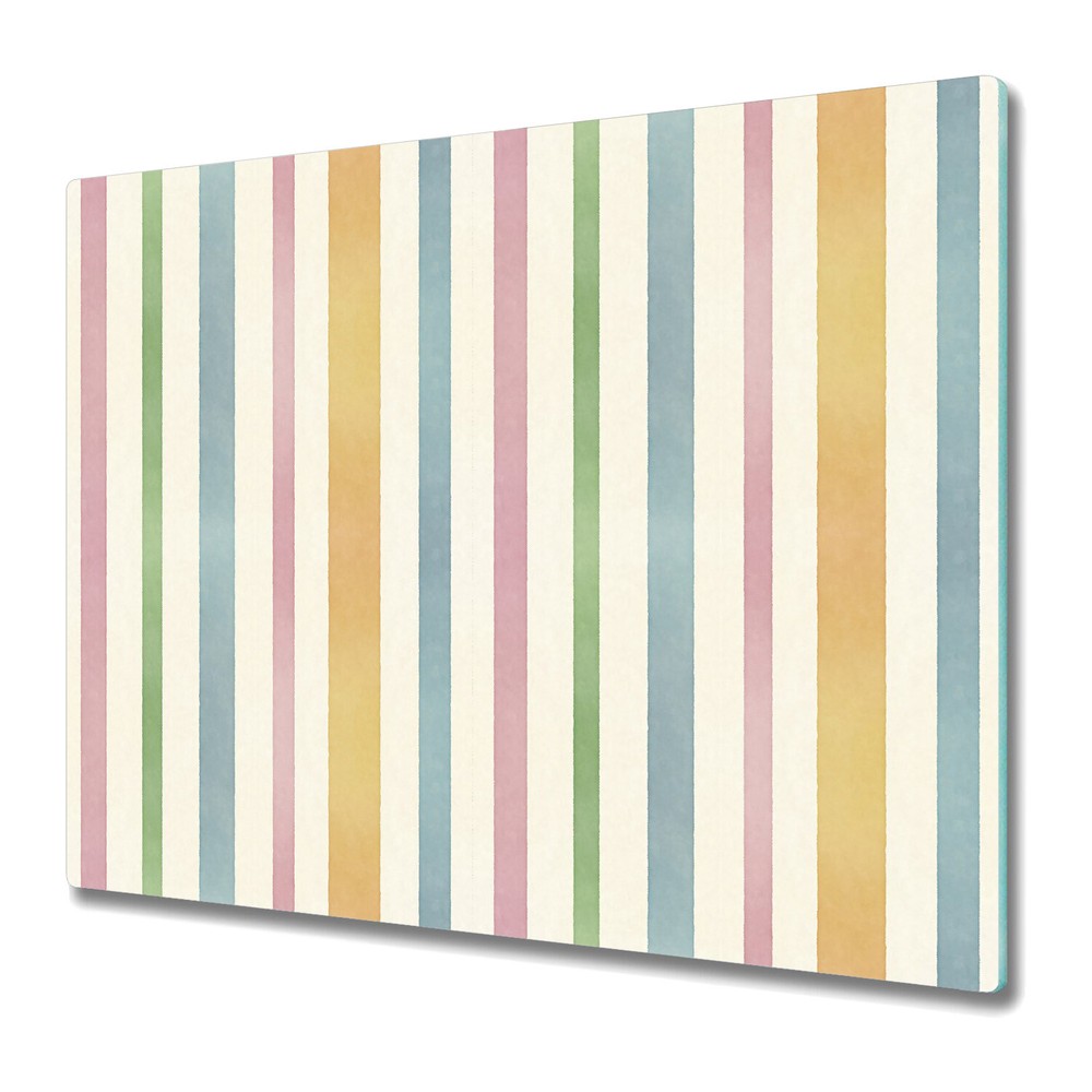 Glass Worktop Kitchen Chopping Board Colourful Lines Stripe Abstract 60x52