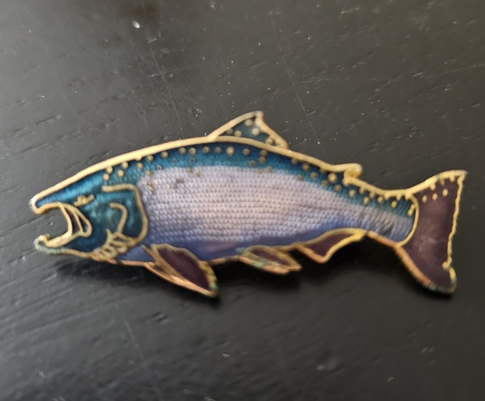 Vintage WM William Spear King  Salmon Fish Brooch Pin