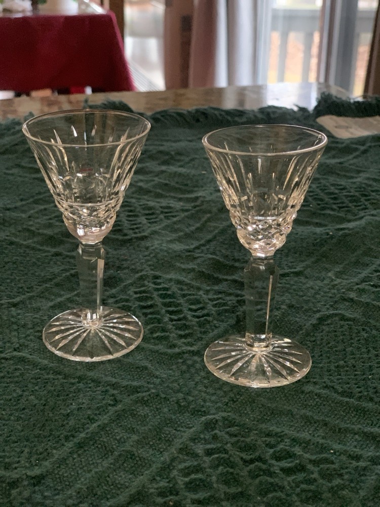 Set Of 2 Waterford Crystal Tramore Water Goblet Small Glasses - 3 3/4’’ H