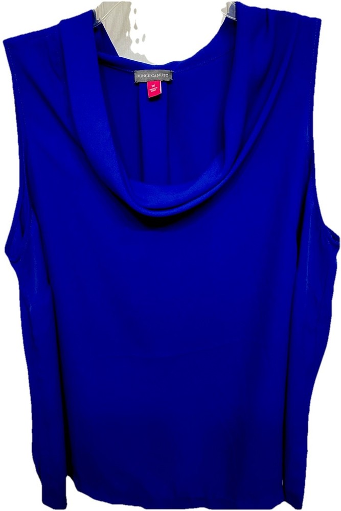 Vince Camuto Womens Sleeveless Top.  1X.  Blue.  Cowl Neck.  Never Worn.