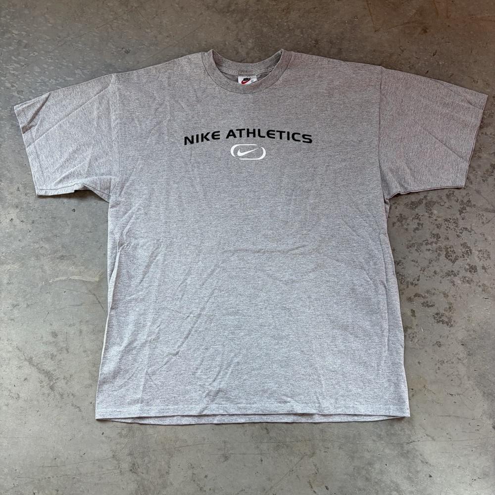 NEW Vintage 90s Nike White Tag Center Swoosh Athletics Graphic T Shirt Men’s XL