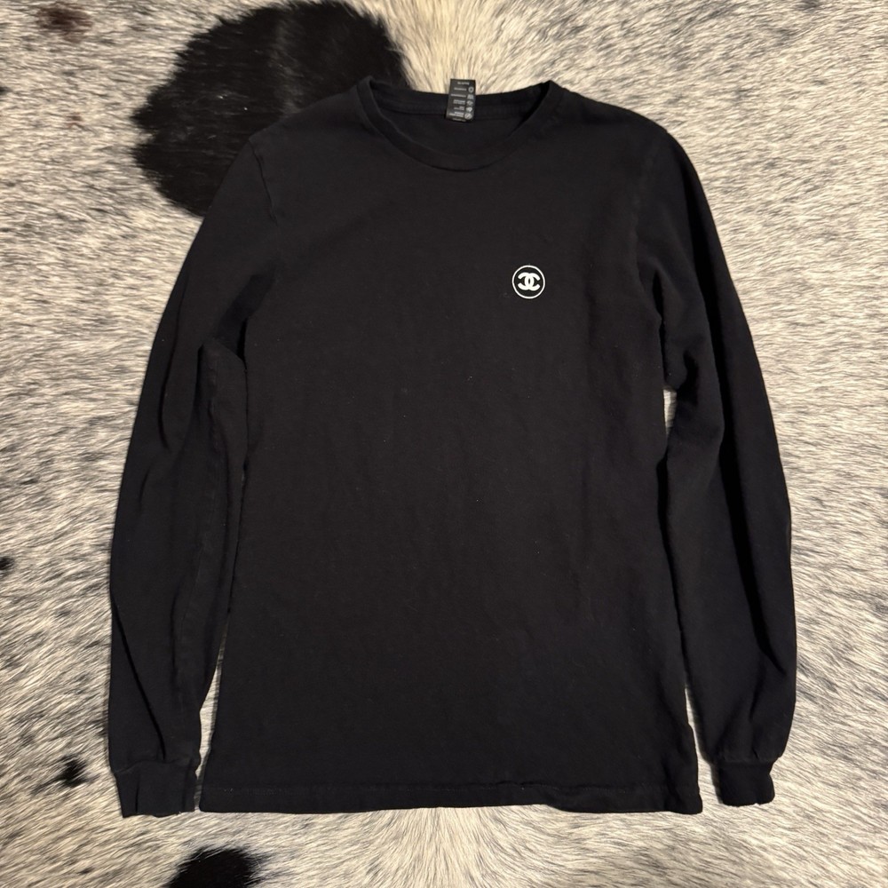 🖤 Chanel Logo Long Sleeve T-Shirt – Black | Made in USA | Small