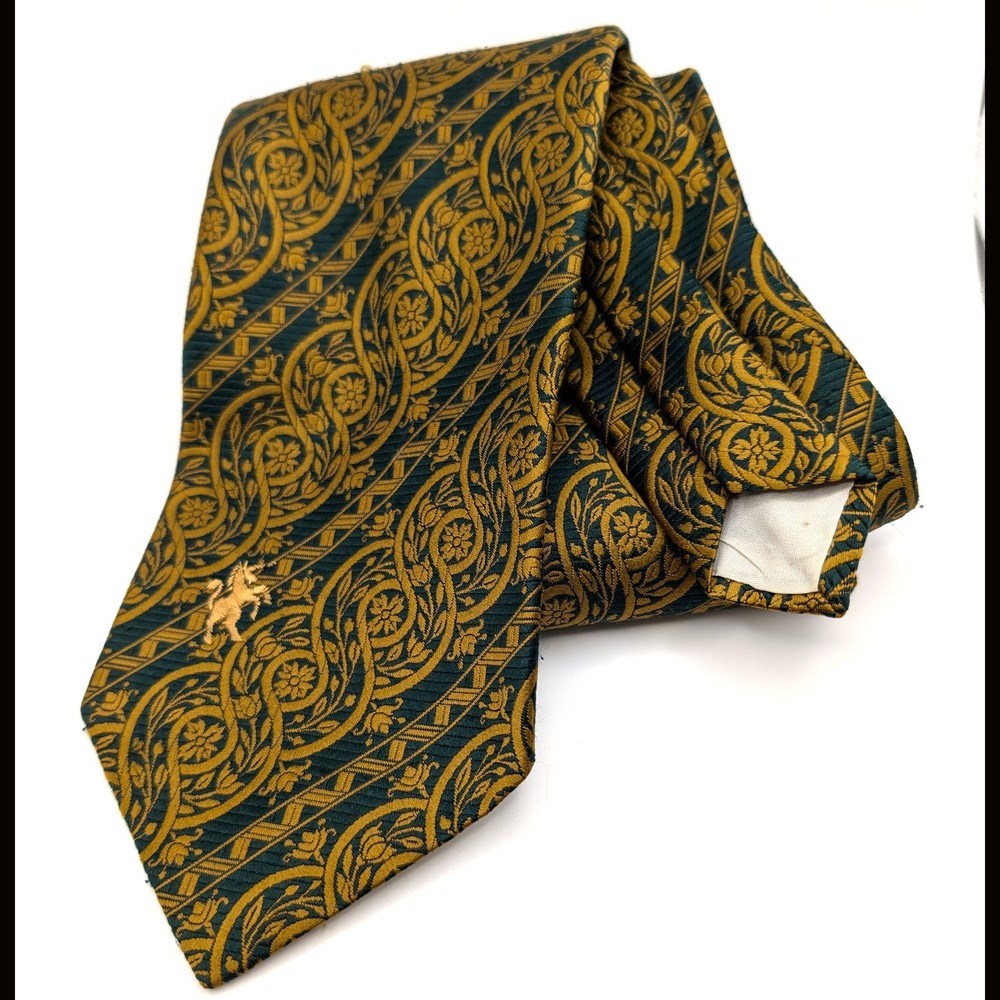 Bronzini Unicorn Green & Gold Necktie Bronzini Unicorn Tie Bronzini Necktie
