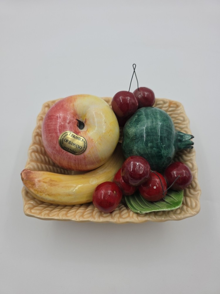 Vintage Italian Bassano Ceramic Fruit Basket Made in Italy