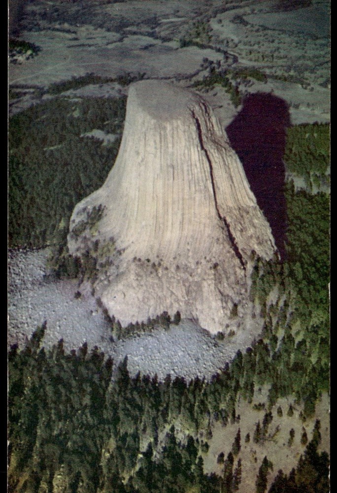Aerial View Devils Tower Wyoming Vintage Postcard Mike Roberts Koachrome