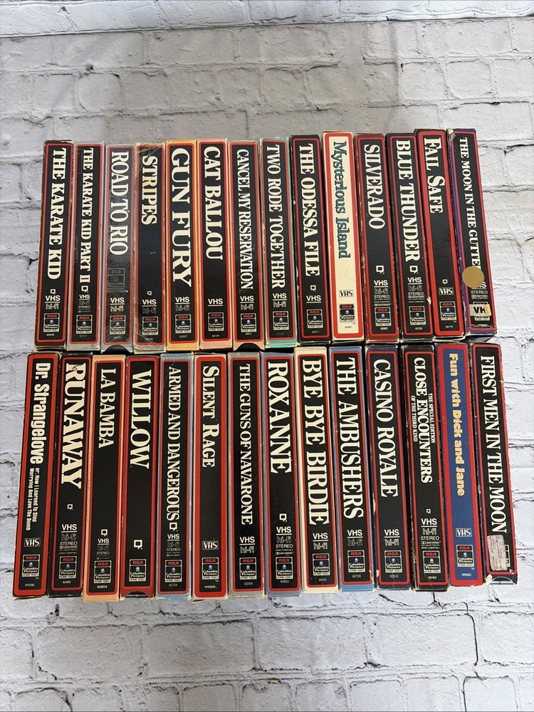 80's RCA VHS Lot of 28 Tapes Mixed Genres Karate Kid First Men In The Moon +++