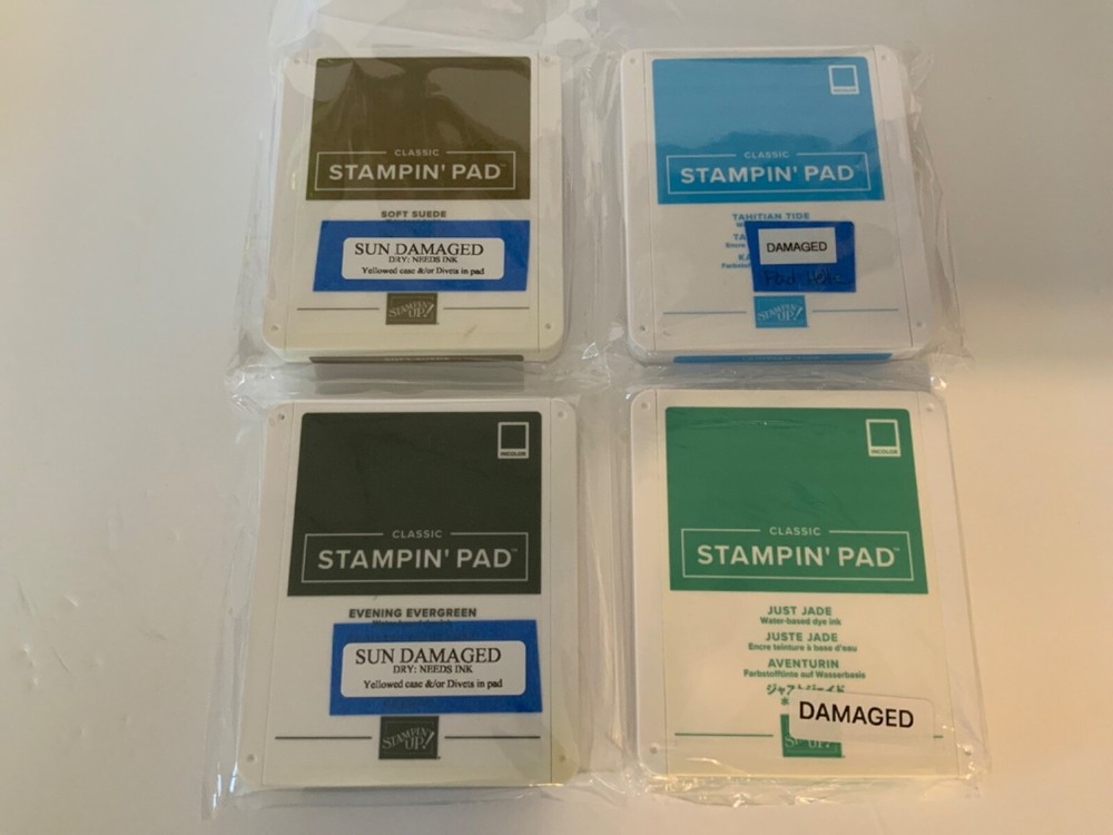 Stampin Up Ink Pad Lot Of 4 Current Design Case Classic Ink Pads AS IS