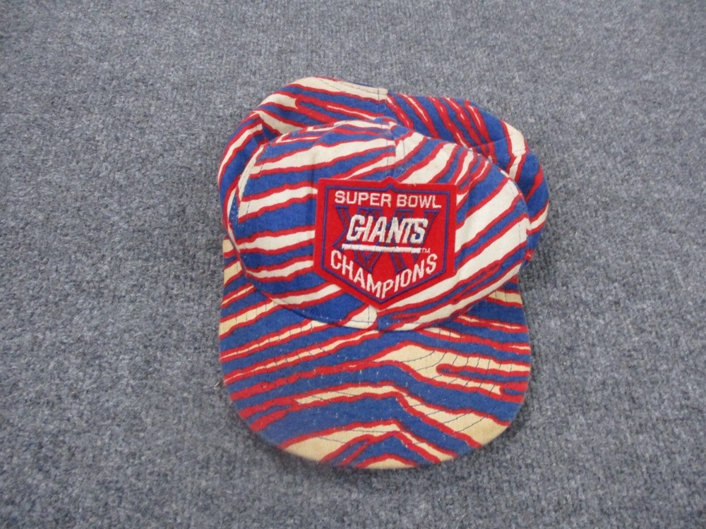 Vintage 1991 New York Giants Super Bowl XXV Snapback Hat Zubaz Tiger Striped USA