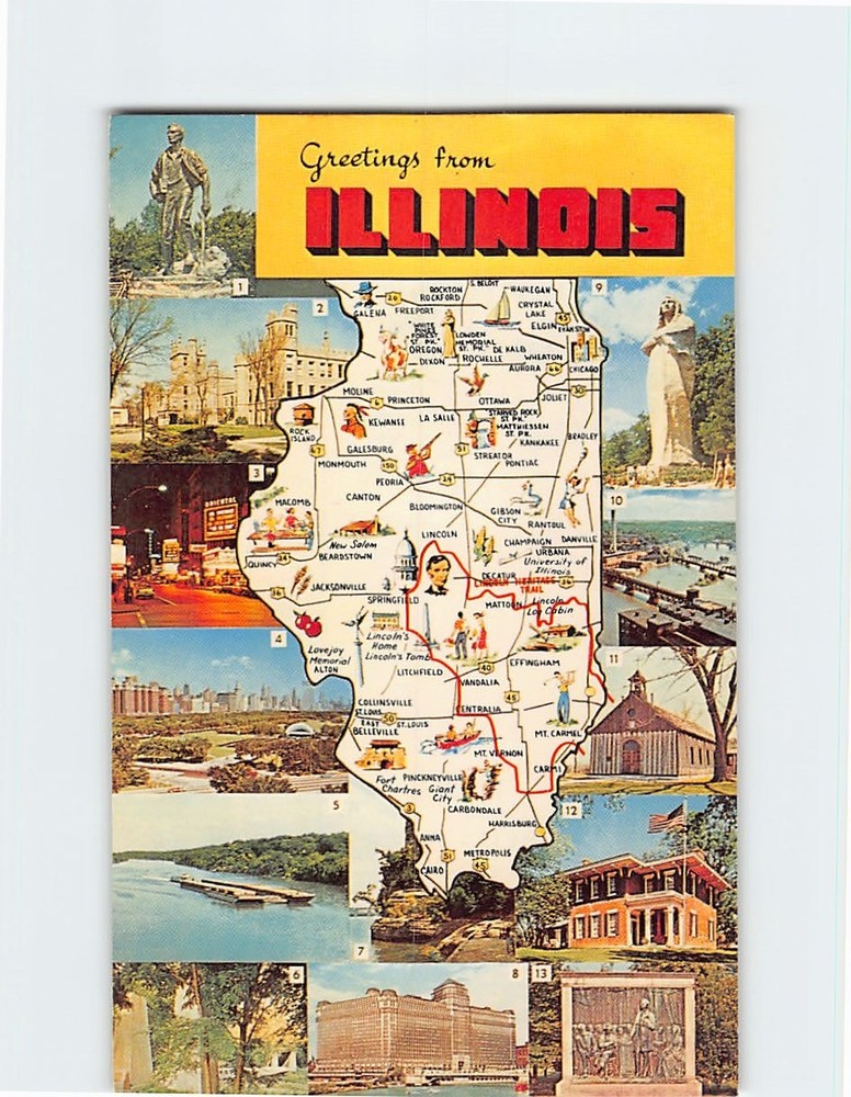 Postcard Views and Scenes in Illinois USA