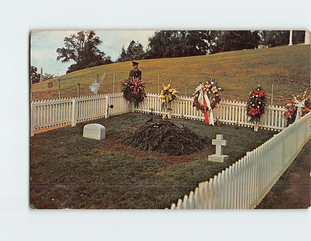 Postcard Grave of John F. Kennedy Arlington National Cemetery Virginia USA