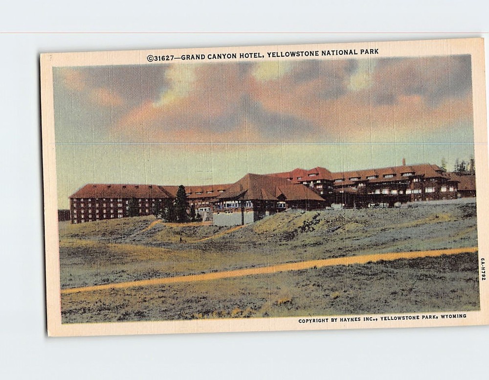 Postcard Grand Canyon Hotel Yellowstone National Park Wyoming USA