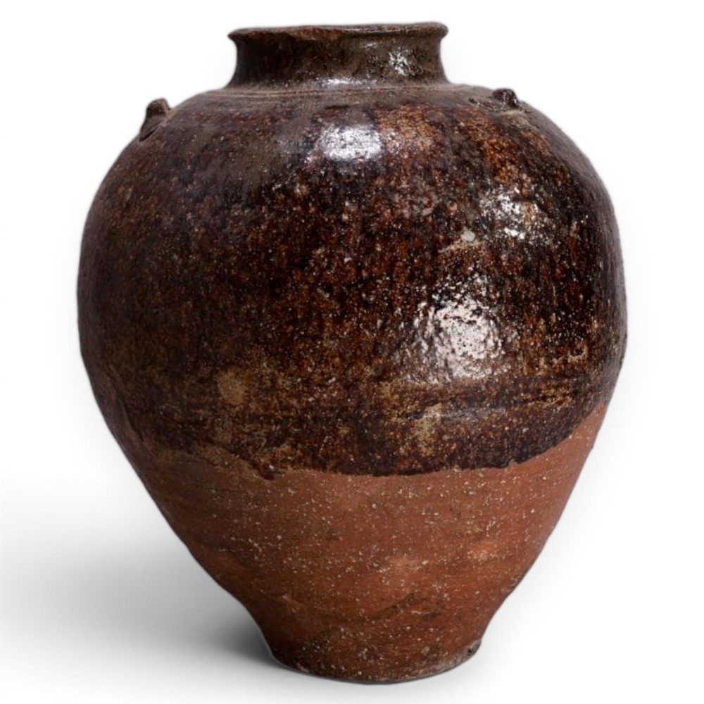 Shigaraki Pottery Vase Edo 17th C Japanese Antique Ceramic Jar Vessel 15.1 inch