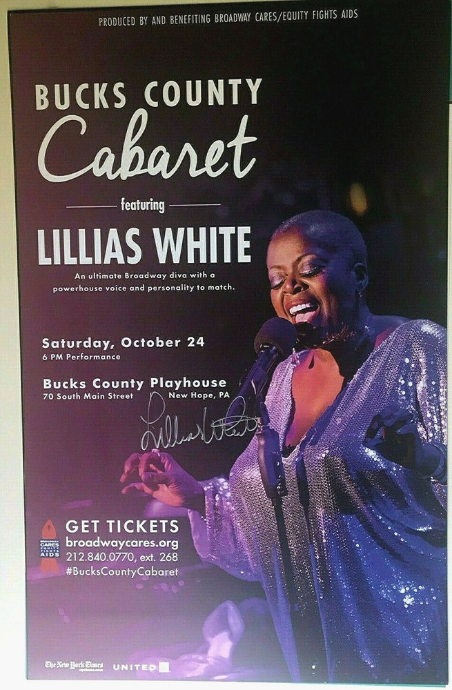 Lillias White Bucks County Cabaret Signed Window Card 2015