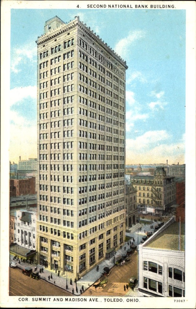 Second National Bank ~ Summit & Madison Avenue ~ Toledo Ohio OH ~ 1920s cars