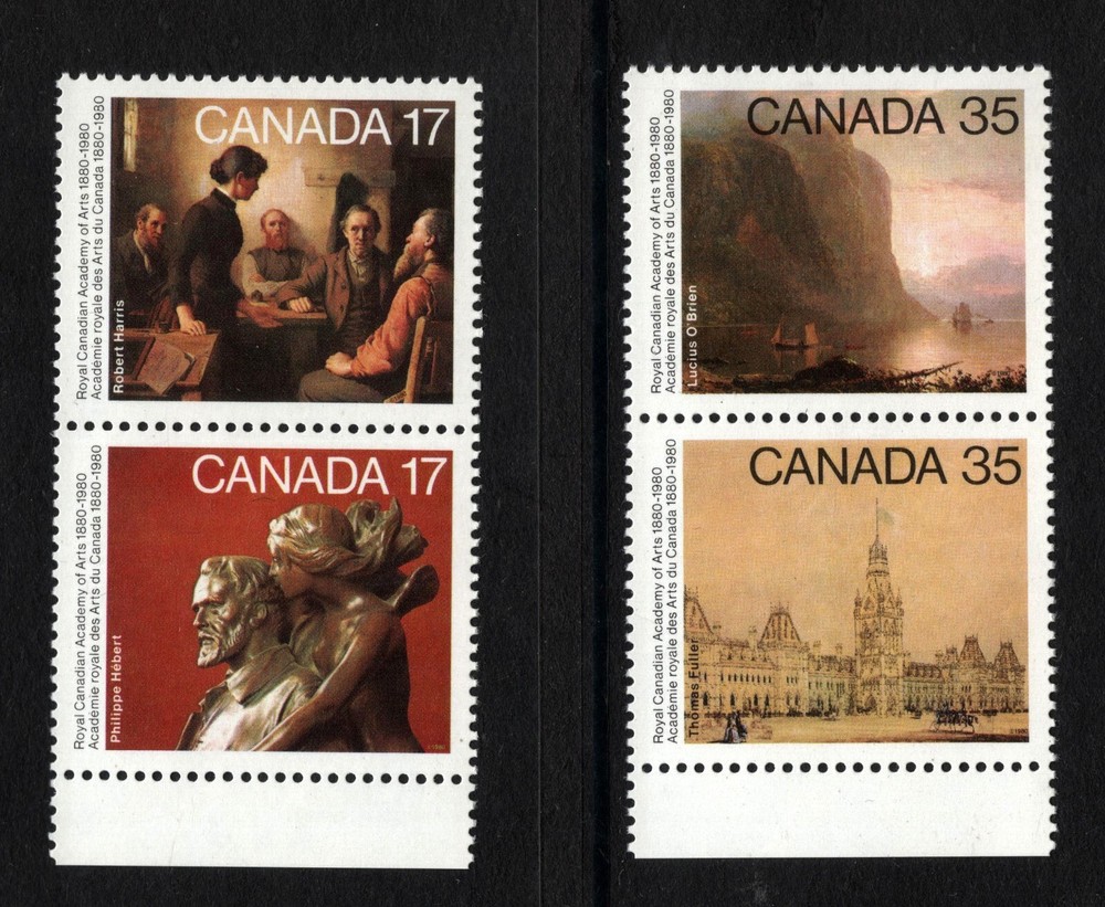 OPC 1980 Canada Academy of Arts Pairs Sc#849a 852a MNH 47292-image
