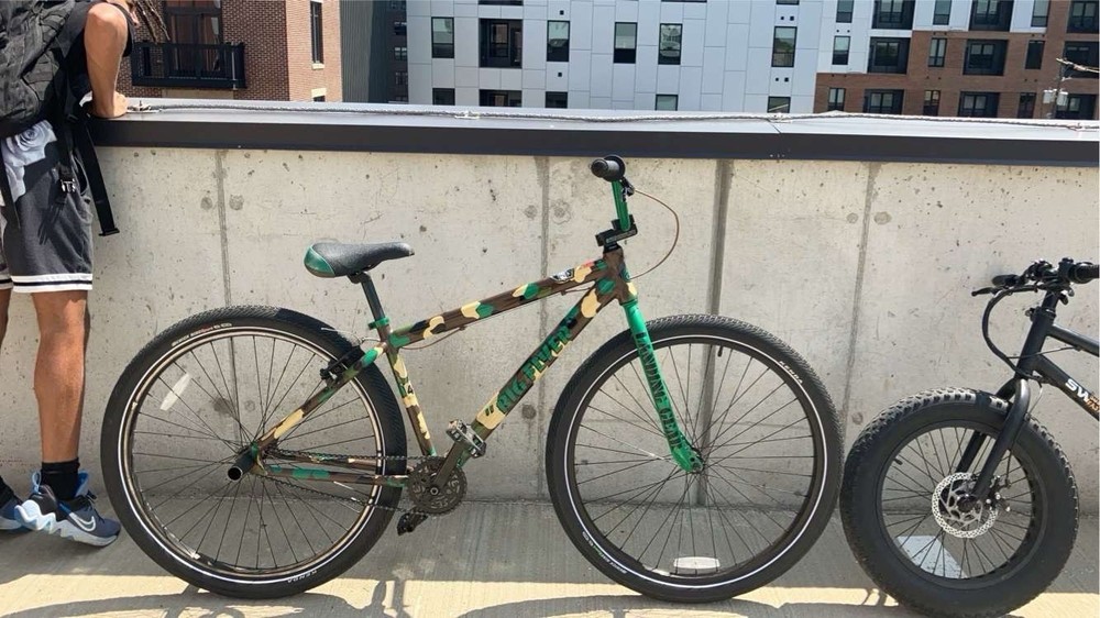 SE Bikes Big Flyer 29 Inch BMX Bike in Army Camo Green