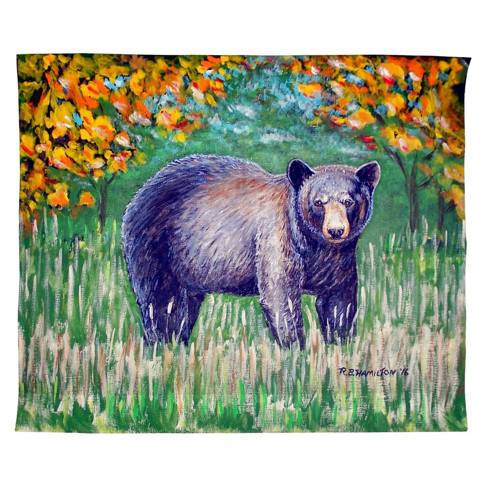 Betsy Drake Black Bear Outdoor Wall Hanging 24x30