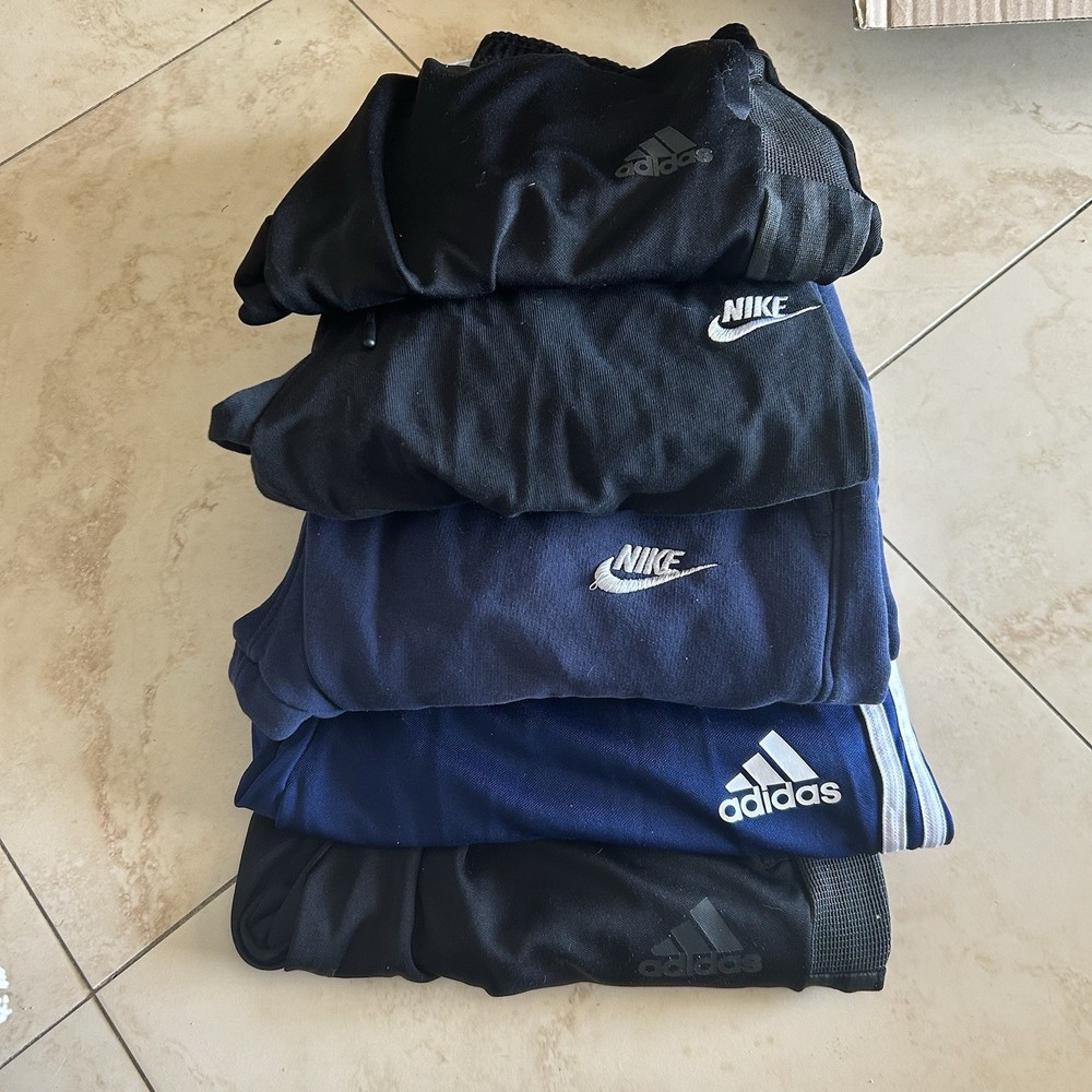 Adidas Nike Lot Of 5 Track Pants Mens Size M/L Sweatpants Joggers