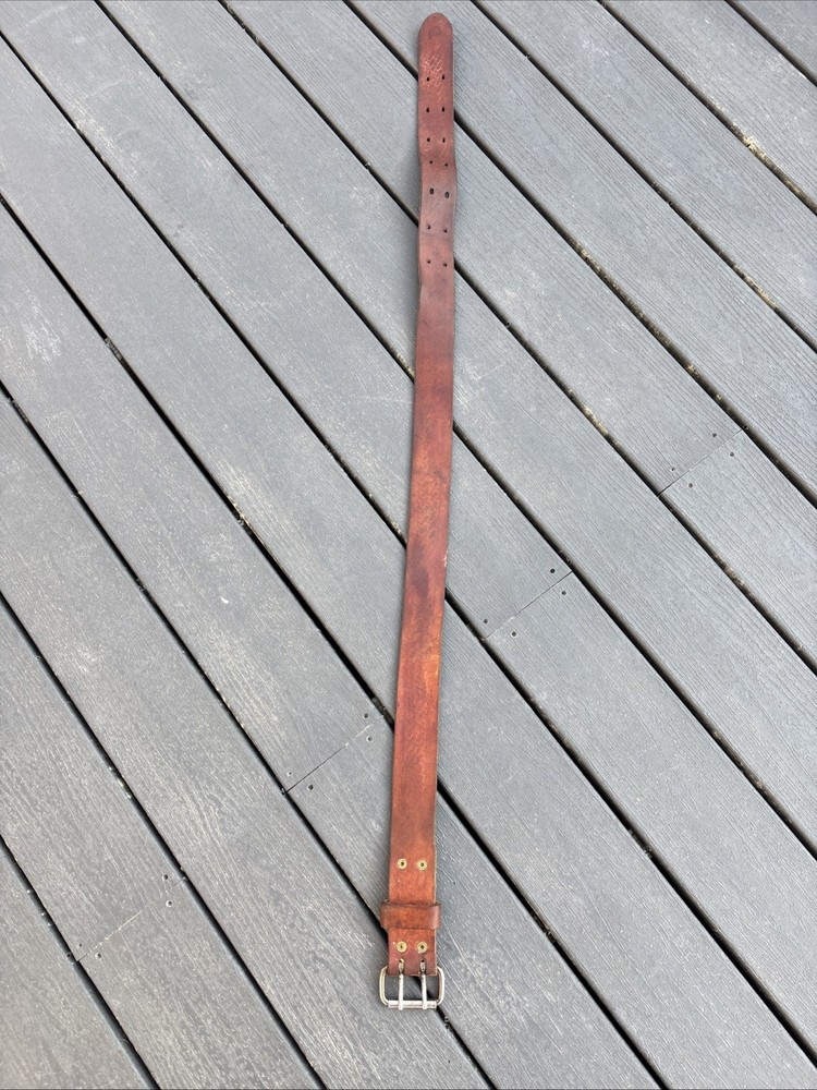 Klein Tools 5415L Heavy Duty Embossed Lineman Leather Belt Large