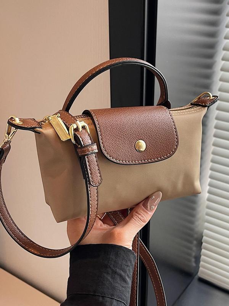 Women'S Fashion Colorblock Adjustable Strap Crossbody Bag, Casual Versatile Comm