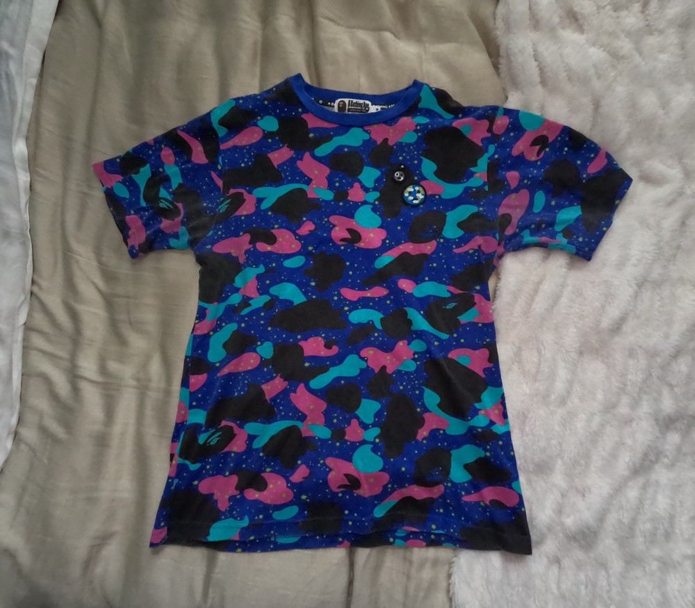 Bape x Kid Cudi Multicolor Camo Tee Size M Preowned Excellent Condition