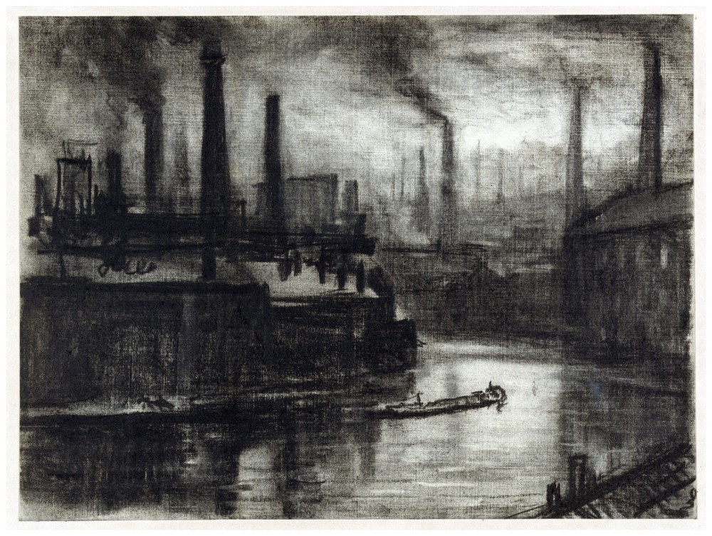 Decor Poster. Fine Graphic Art. Industrial city drawing. Home Wall Design 1306