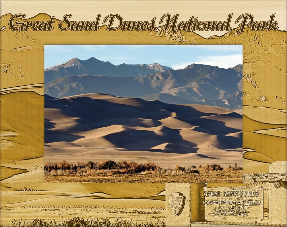 Great Sand Dunes National Park Laser Engraved Wood Picture Frame (4 x 6)