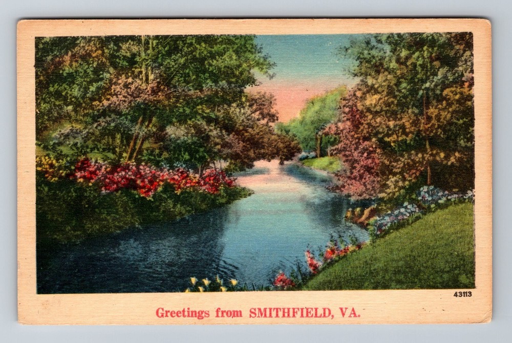 Smithfield VA-Virginia Scenic Lake General Greetings Vintage Postcard Old Post