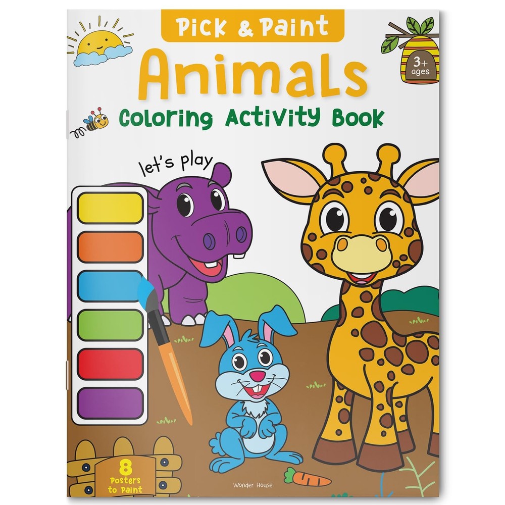 Animals: Pick and Paint Coloring Activity Book