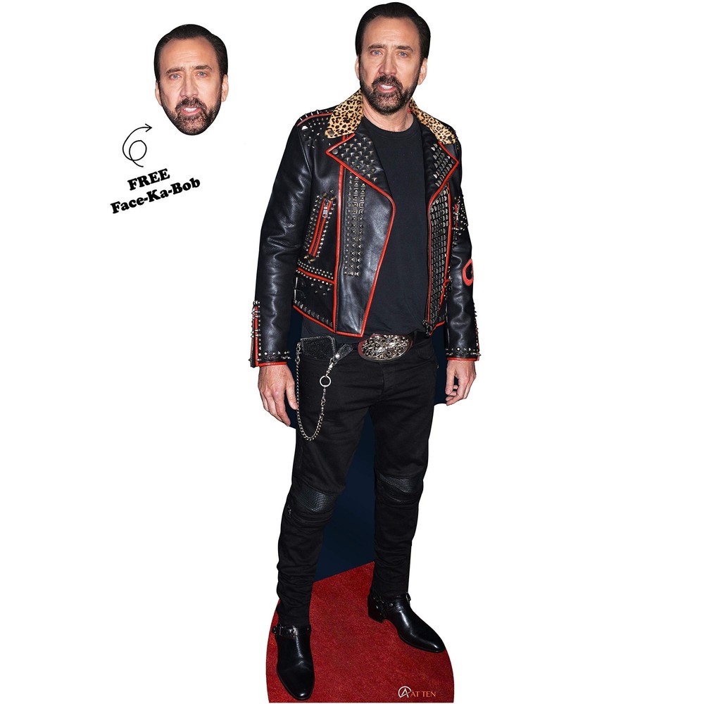 Nicolas Cage Cardboard Cutout  Life Size  Set of 2 - Nic Cage Celebrity Mask
