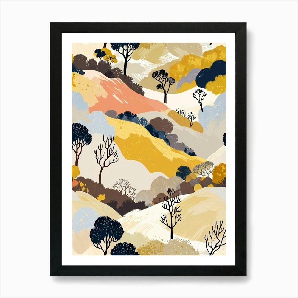 Landscape With Trees 12 Art Print Framed Wall Art Poster Canvas Print Picture