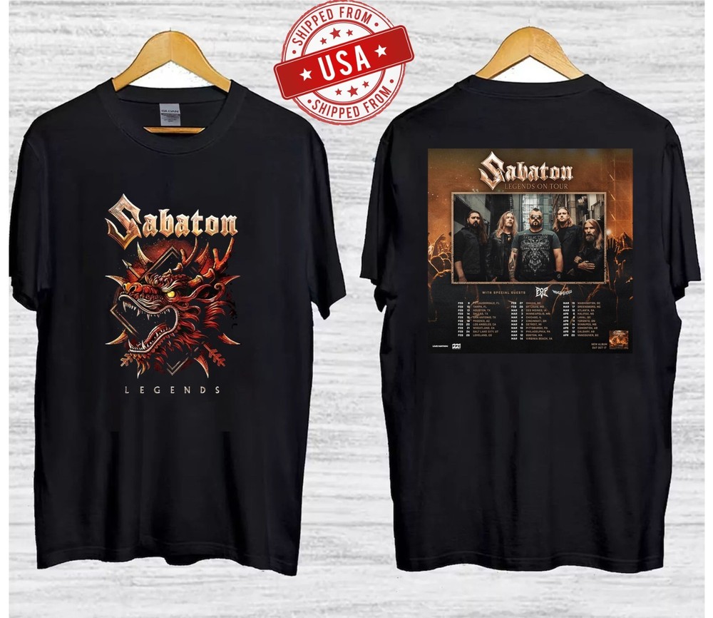 SABATON Legends on Tour 2026 North American T-Shirt, FAST SHIP