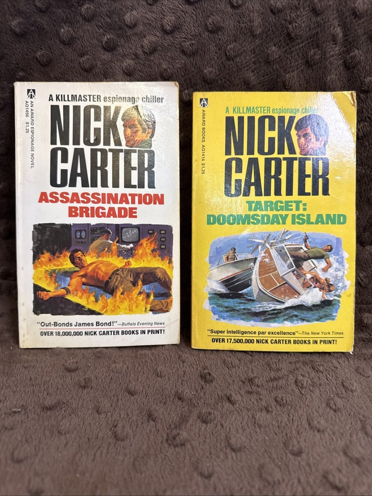 Nick Carter Killmaster Executioners Lot of 2 Vintage Spy Thriller Paperbacks