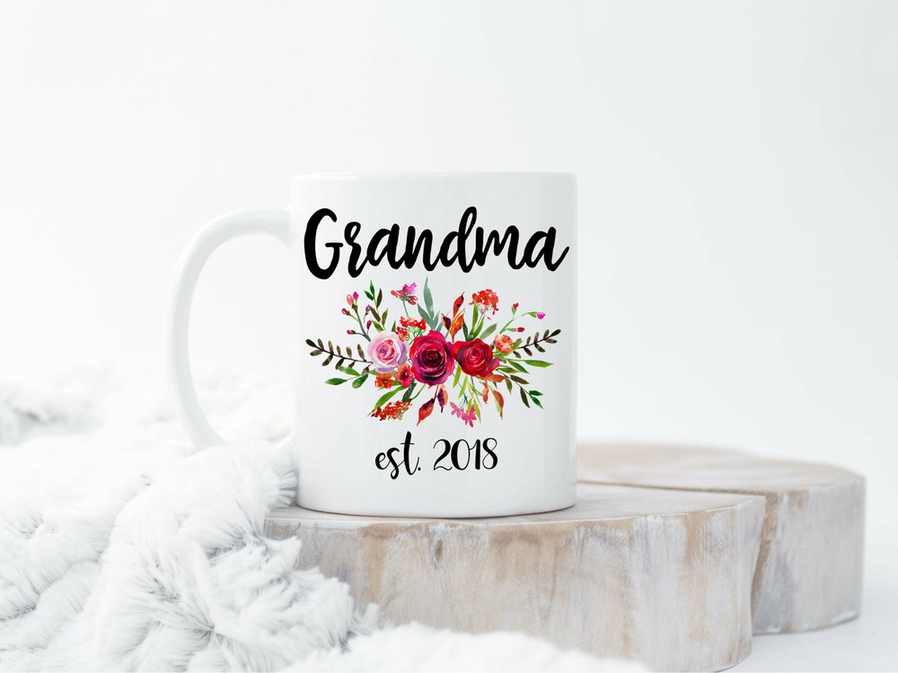Custom New Grandma Mug Grandmother Gift Christmas Gifts For Grandma Est 2018