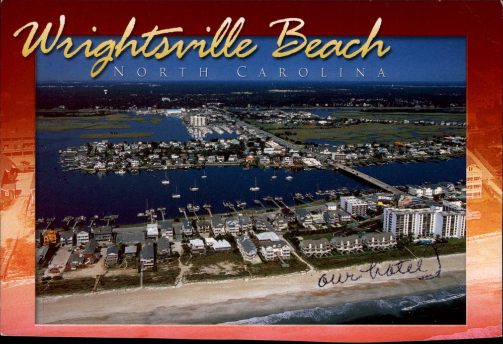 Aerial Wrightsville Beach North Carolina vintage postcard u113