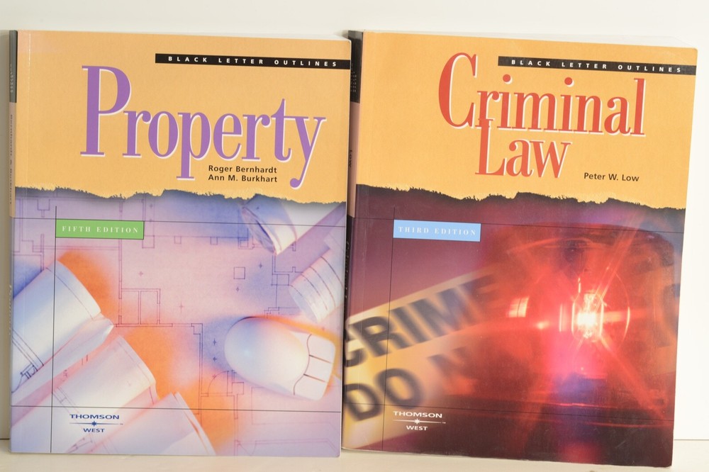 2 Black Letter Outlines:  Property and Criminal Law. FREE SHIPPING in USA.