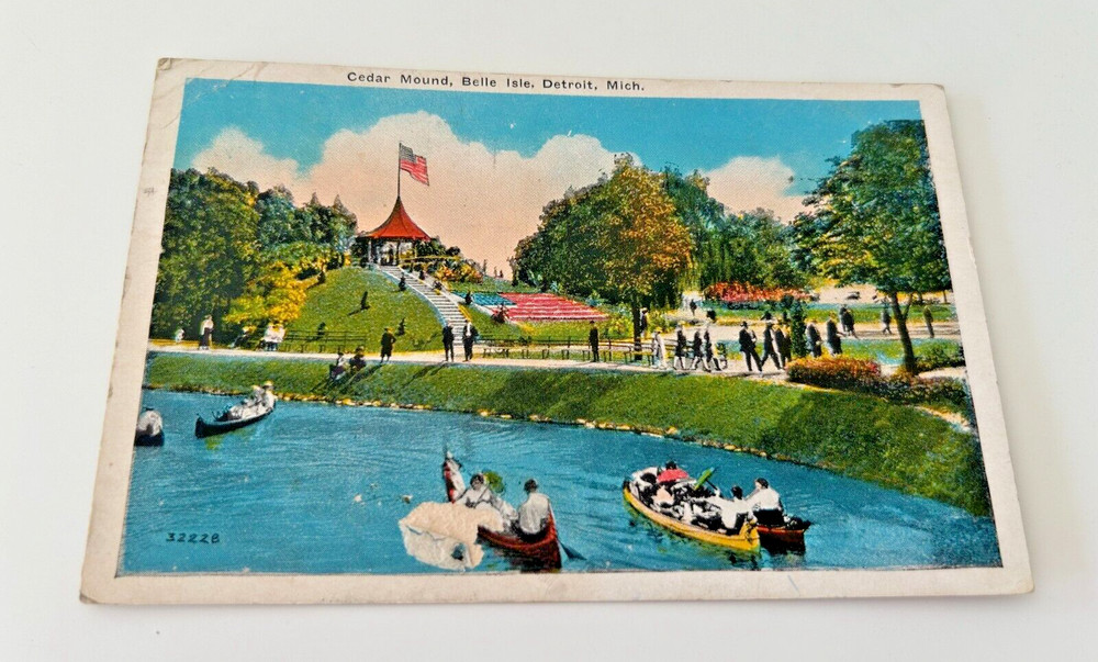 Cedar Mound Belle Isle Detroit Michigan Postcard