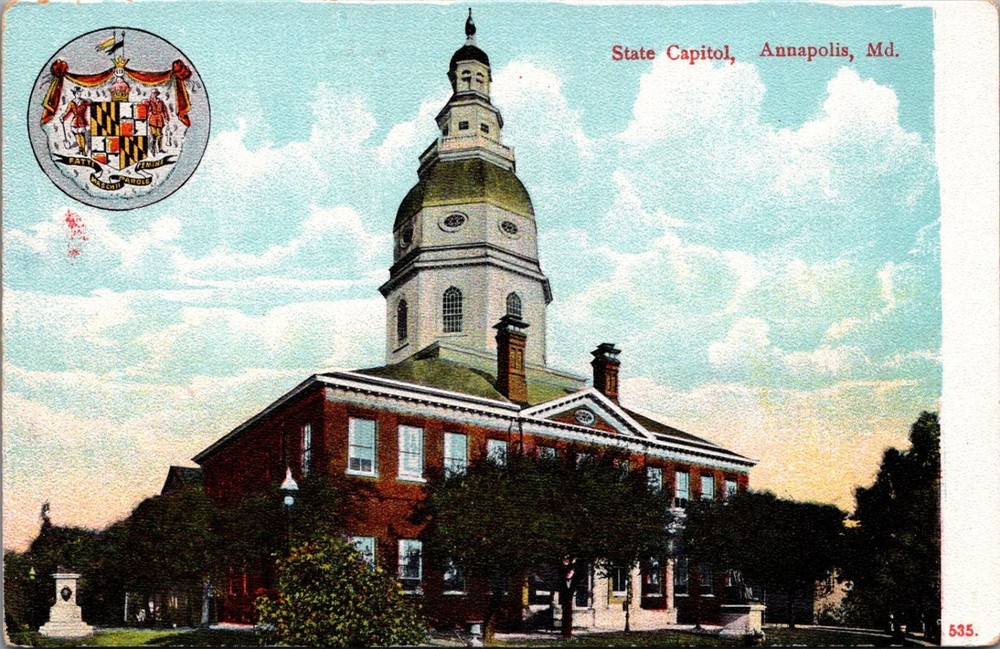 Annapolis MD State Capitol Building Postcard C. E. Wheelock Early 1900s