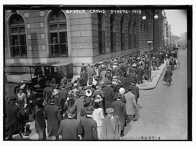 Photo:New York City NY 1913 Easter Crowd on Fifth Avenue Street Scene