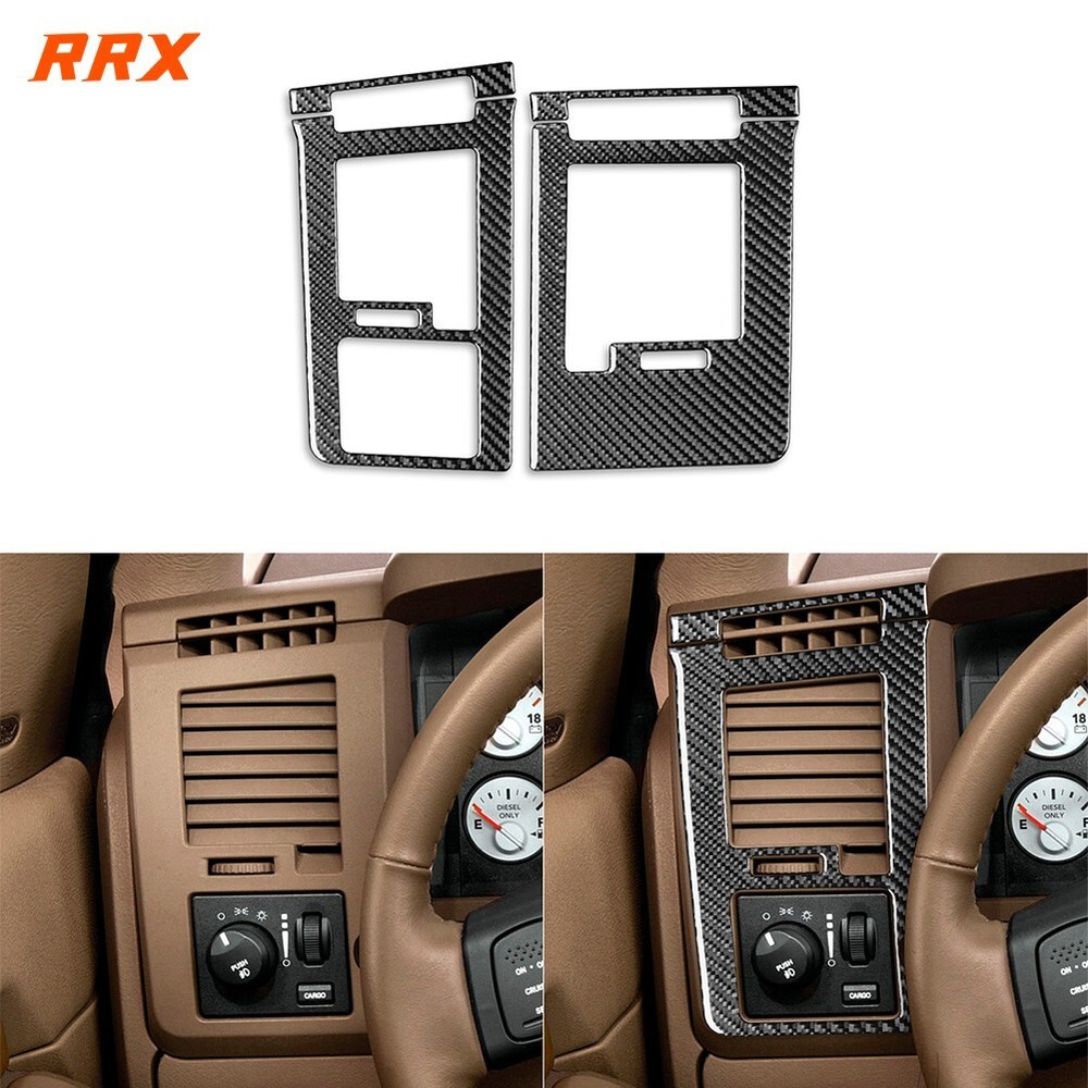 Carbon Fiber Dashboard Side Air Vent Outlet Trim For Ram 1500 2500 3500 2006-09