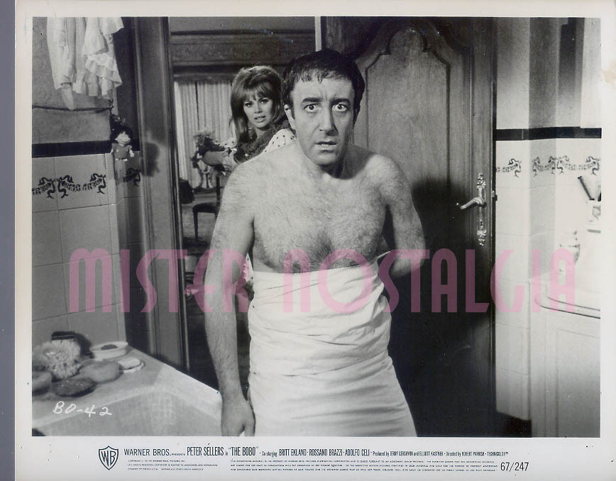 Vintage Photo 1967 Sexy Britt Ekland shirtless Peter Sellers in The Bobo