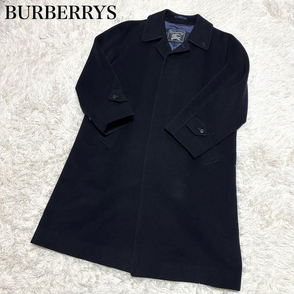 Burberry Balmacaan Coat Cashmere Navy Authentic Long Coat Used Men's