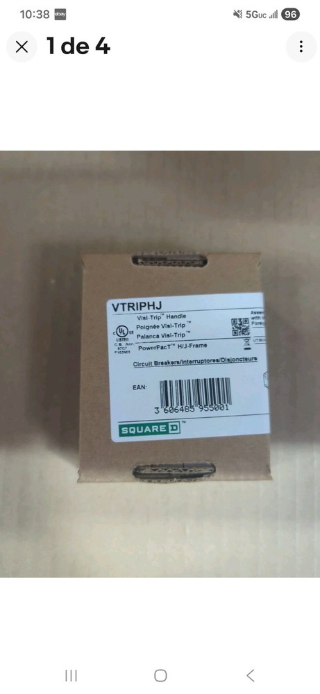 1) New! Square D H/J Frame Power PacT  VTRIPHJ Visi Trip Handle Light